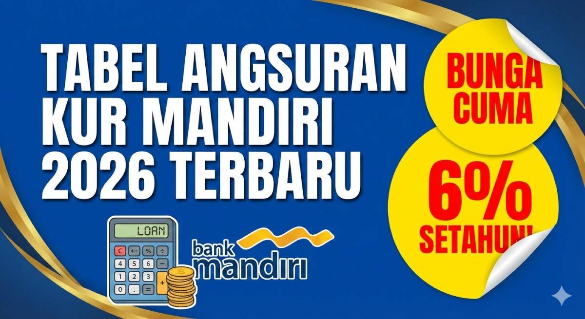 Tabel Angsuran KUR Mandiri 2026 Terbaru, Bunga Cuma 6% Setahun!