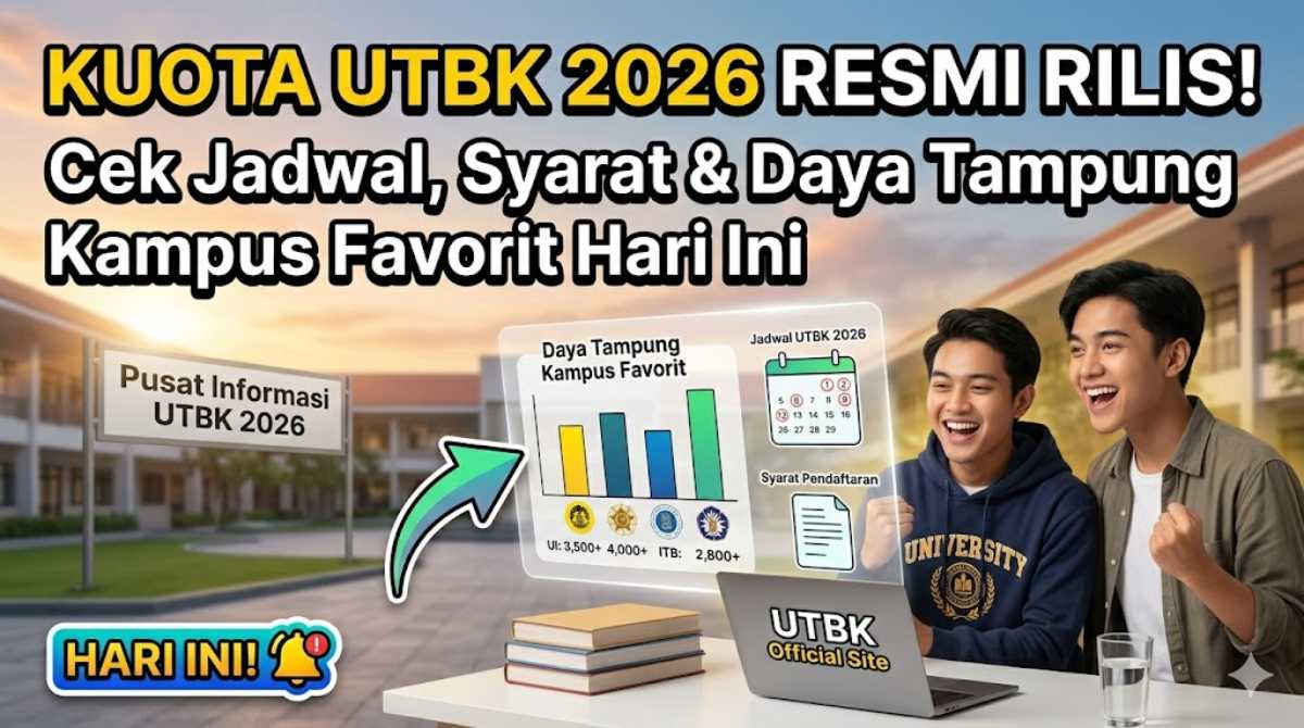 Kuota UTBK 2026 Resmi Rilis: Cek Jadwal, Syarat & Daya Tampung Kampus Favorit Hari Ini