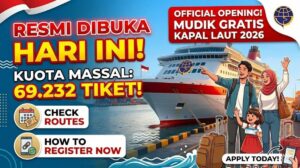 Mudik Gratis Kapal Laut 2026 Resmi Dibuka: Kuota 69.232 Tiket, Rute & Cara Daftar Hari Ini